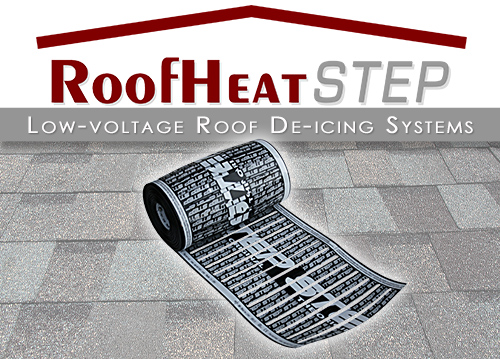 The low-voltage RoofHeat STEP roof de-icing system.